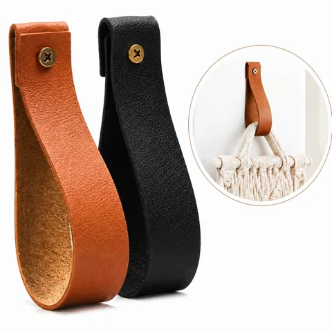 Premium Leather Curtain Hooks No-Drill Hanging for Bathroom 2