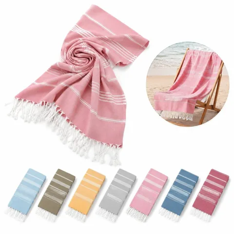 Premium Cotton Turkish Beach Towel, Quick-Dry & Soft 2