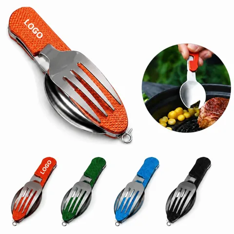 Foldable Stainless Steel Utensil Set for Outdoor Camping