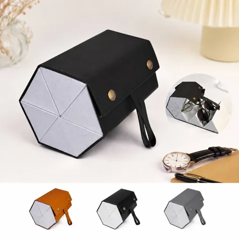 Foldable PU Leather 6-Slot Sunglasses Travel Case 2