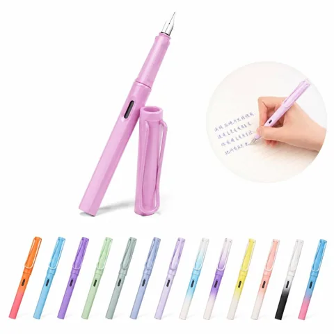 Self-Retracting Clip Fountain Pen with Gradient Barrel, 2