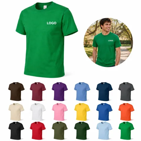 Custom Logo Cotton T-Shirt Size S Crew Neck Short Sleeve