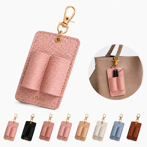 Multifunctional Leather Pen & Glasses Holder with Keychain