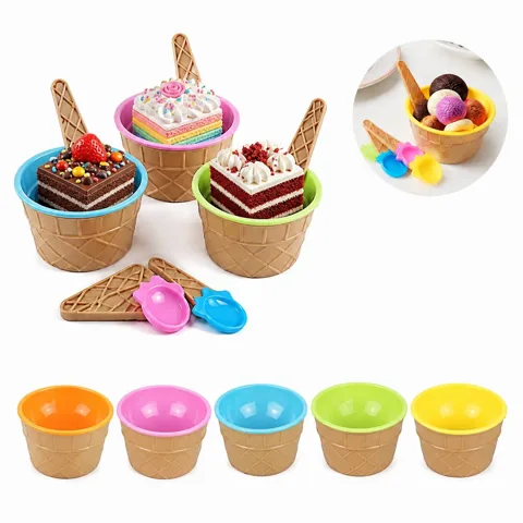 Reusable Ice Cream Bowl Spoon Set, Dishwasher Safe 2