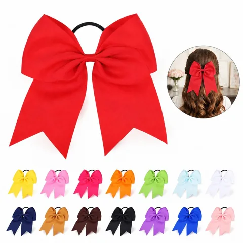 Girls Large Cheer Hair Bows with Vibrant Layered Design 2