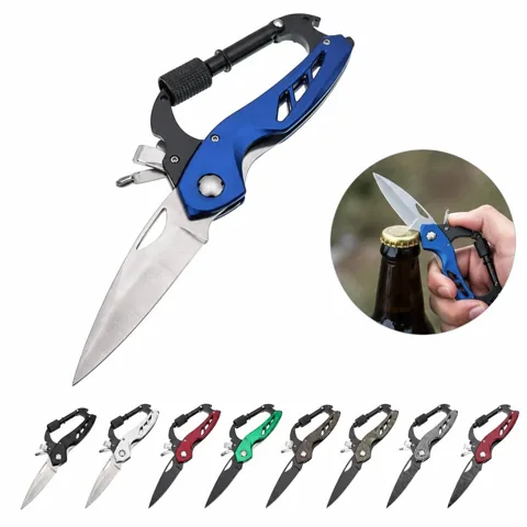 Stainless Steel Multitool Carabiner with Folding Knife for Everyday Use 2