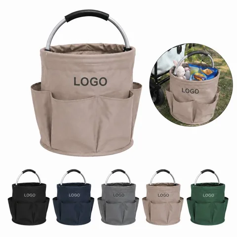 Foldable Picnic Basket with Pockets, Portable Collapsible