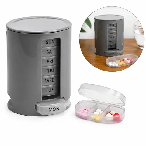 7-Day Pill Organizer with Detachable Trays, Portable 2