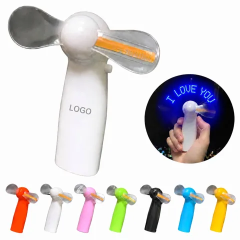 Mini Handheld LED Flashing Fan with Customizable Message