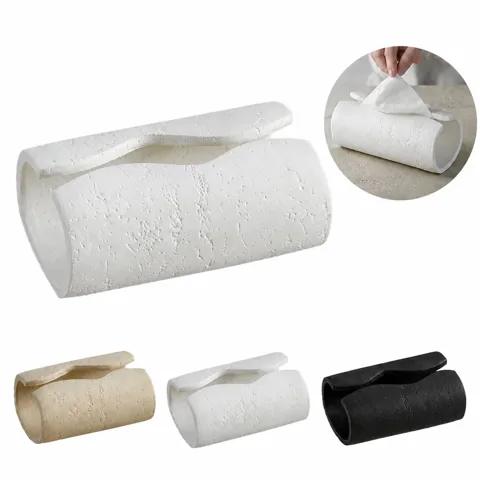 Travertine Texture Tissue Box - Natural Stone Finish 2