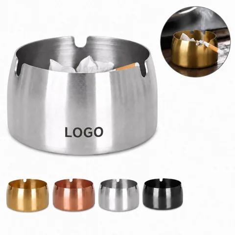 Brushed Stainless Steel Ashtray for Indoor Outdoor Use