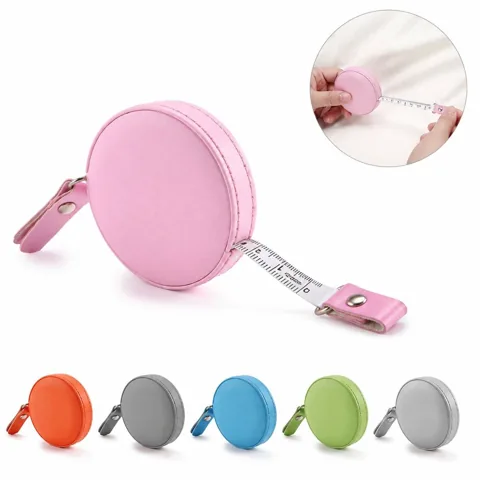 Customizable Leather Retractable Tape Measure, Metric & 2