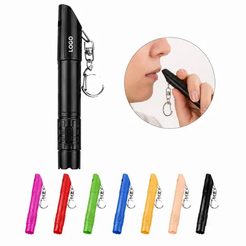 3-in-1 LED Flashlight Pen Keychain with Whistle for EDC