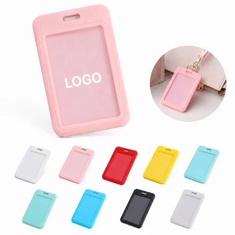 Durable ABS Sliding ID Badge Holder with Retractable Lanyard