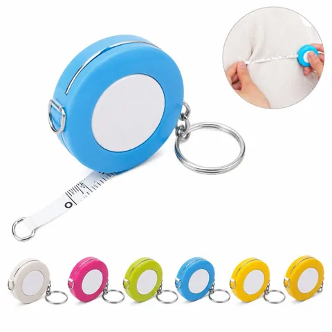 Mini Retractable Tape Measure Keychain with Metric & 2