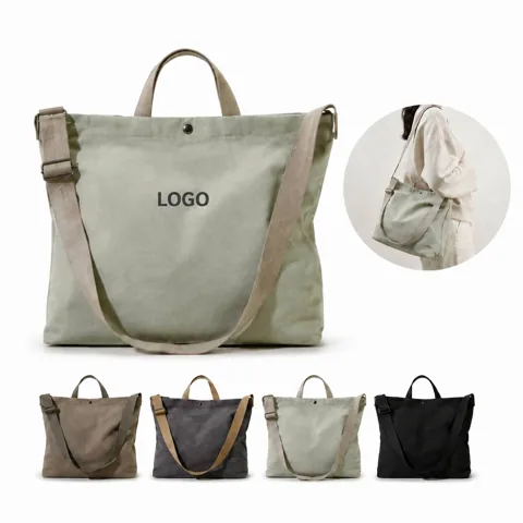 Durable Cotton Canvas Boat Tote Bag with Long Handles