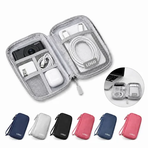 Slim Cable Organizer Pouch, Compact Travel Cord Storage Case