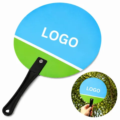 Customizable Round Plastic Hand Fan