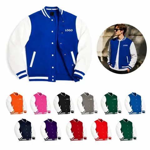 Customizable Varsity Letterman Jacket with Leather Sleeves