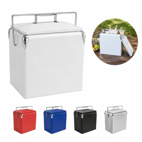 13L Retro Metal Cooler Box with Bottle Opener 2