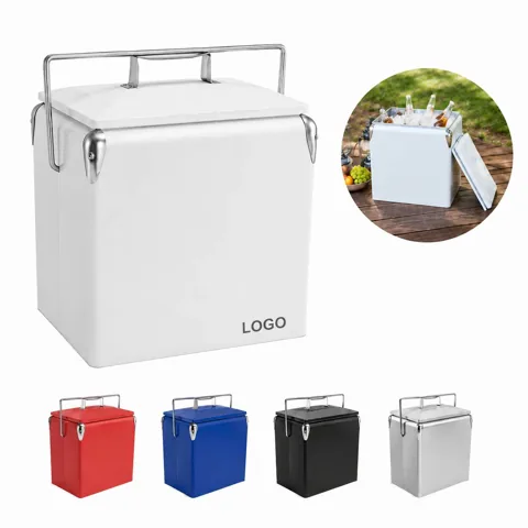 13L Retro Metal Cooler Box with Bottle Opener