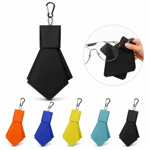 Microfiber Cloth Keychain Pouch for Eyeglass Cleaning, 2