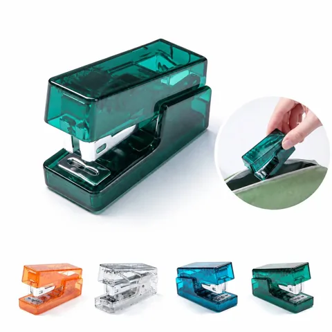 Mini Non-Slip Desktop Stapler with Transparent Staple glass panel 2