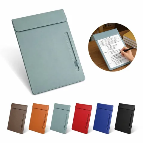 Custom PU Leather Clipboard with Metal Clip and Storage 2