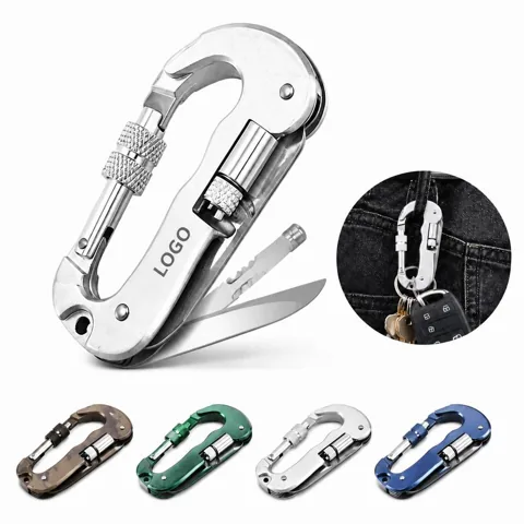 5-in-1 Rustproof LED Carabiner Multi-Tool for Camping