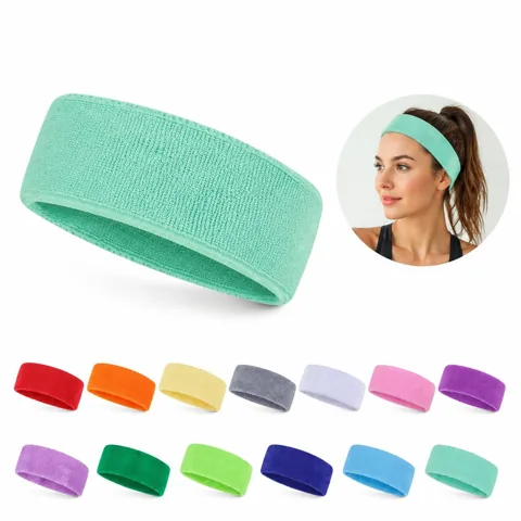 Custom Terry Sports Headband - Absorbent Sweat Wicking 2
