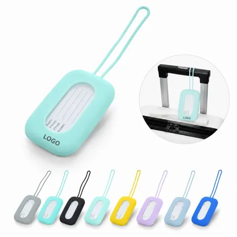 Scratch-Resistant Silicone Luggage Tag with Card Slot