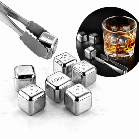 Stainless Steel Whiskey Stones - Reusable Non-Diluting Ice