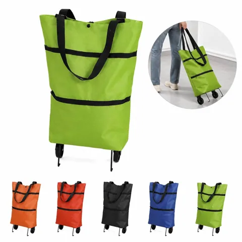 Foldable Wheeled Shopping Tote with Rolling Base for Easy 2