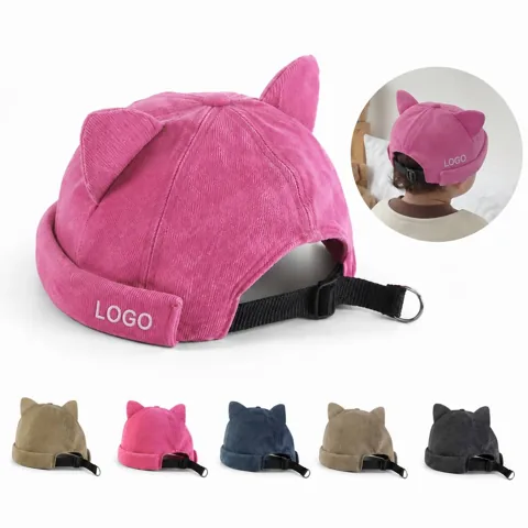 Unisex Cat Ear Brimless Docker Beanie Knit Cap