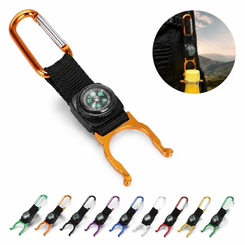 Multi-Function Carabiner with Compass and Bottle Holder 2
