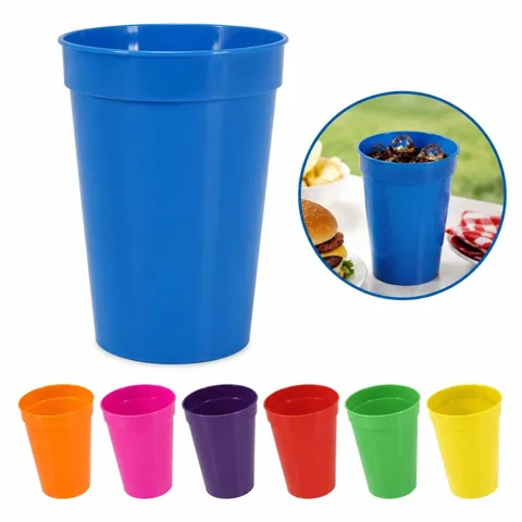 22 oz Reusable Plastic Stadium Cup, BPA-Free Clear 2