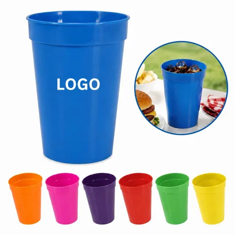 22 oz Reusable Plastic Stadium Cup, BPA-Free Clear