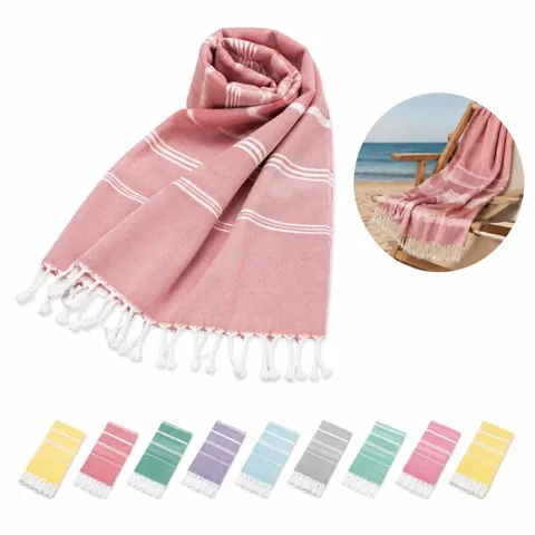 Quick-Dry Turkish Cotton Fringed Beach Towel 2