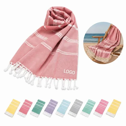 Quick-Dry Turkish Cotton Fringed Beach Towel