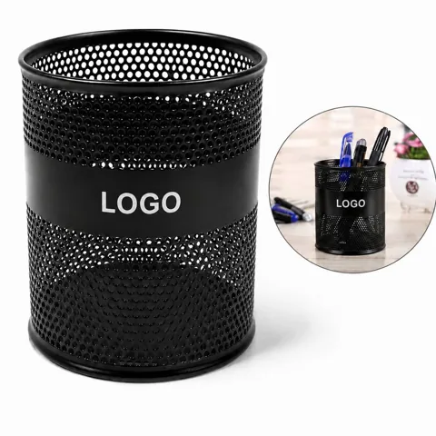 Multifunctional Metal Mesh Pen Holder with Multiple