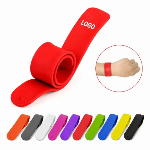 Customizable Silicone Slap Bracelet, Waterproof Snap