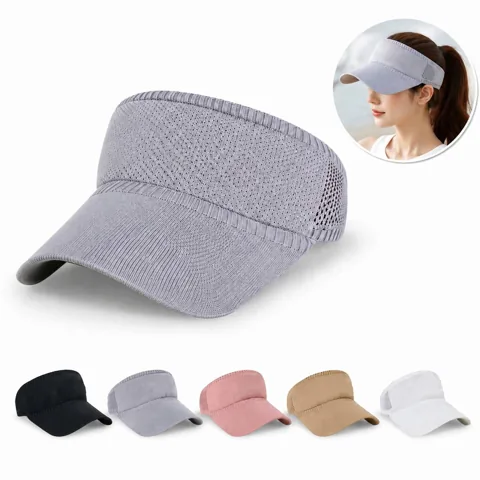 Cotton Hollow Sun Visor with Adjustable Breathable Band 2