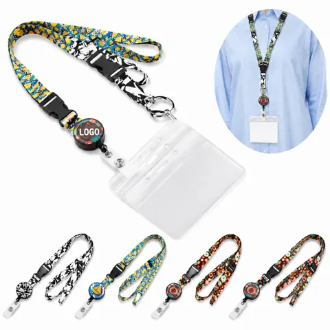 Customizable Polyester Lanyard with Retractable Badge Reel 1