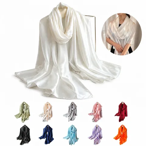 Shimmering Self-Pleated Terylene Hijab Head Scarf for Women 2