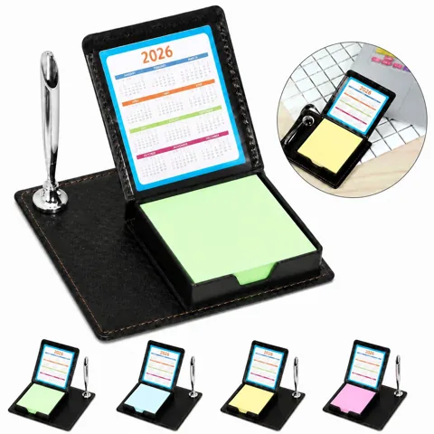 PU Leather Note Box with Pen Holder and Calendar 2