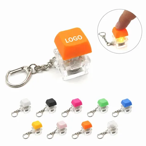 Stress Relief Fidget Keychain Button with Silent Clicking