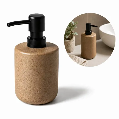 350ml Rustic Ceramic Soap Dispenser with Pump 2