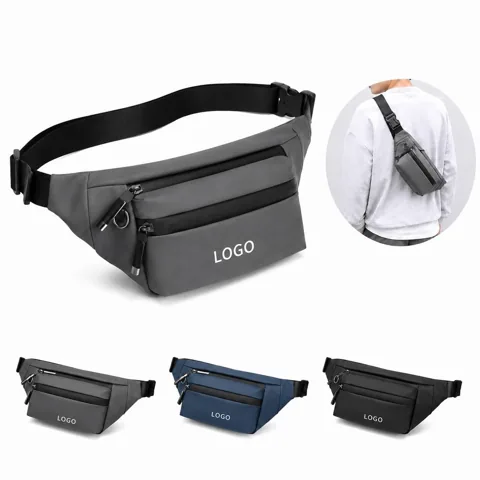 Men's Reflective Waist Crossbody Bag Water-Resistant Outdoor