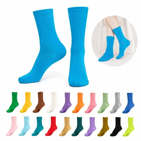 Multicolor Combed Cotton Crew Socks for Casual Comfort 2