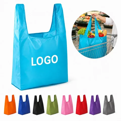 Foldable Nylon Tote Bag 33 lb Reusable Shopping Pouch
